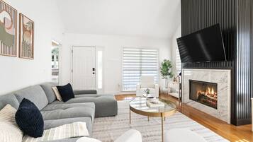 Smart TV, fireplace, table tennis