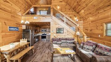 Een smart-tv, een open haard en videogames