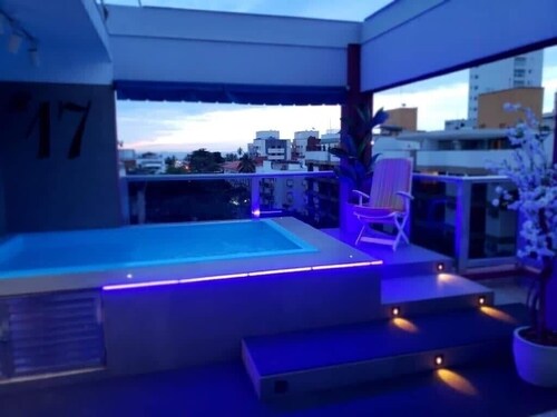 Duplex penthouse with private pool and sea view 200 meters from the beach 