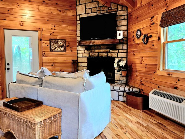 TV, fireplace, offices
