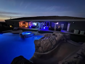 Outdoor pool, a heated pool - Resort-Style Estate | Slide Pool, Spa, Gym & Pickleball (Casa Grande)