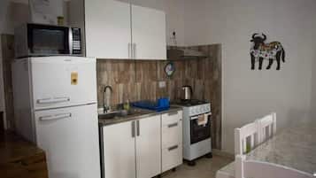 Family Duplex, Balcony, City View | Private kitchen | Full-sized fridge, microwave, oven, stovetop