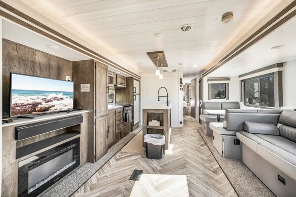 Living area - Desert Tiny Home B29: Experience Serenity w/ Hiking & Shady Lounge Areas (Jacumba Hot Springs)
