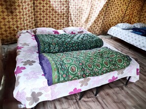 Laptop workspace, iron/ironing board - Maha Kumbh Camp (Phulpur)