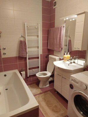 Towels, soap, toilet paper