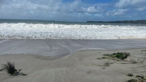 A beach with waves, a clear sky, and a distant shoreline. - Beachfront Bliss on the Jervis Bay (Vincentia)