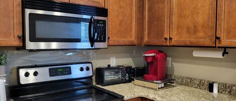 Microwave, oven, stovetop, dishwasher