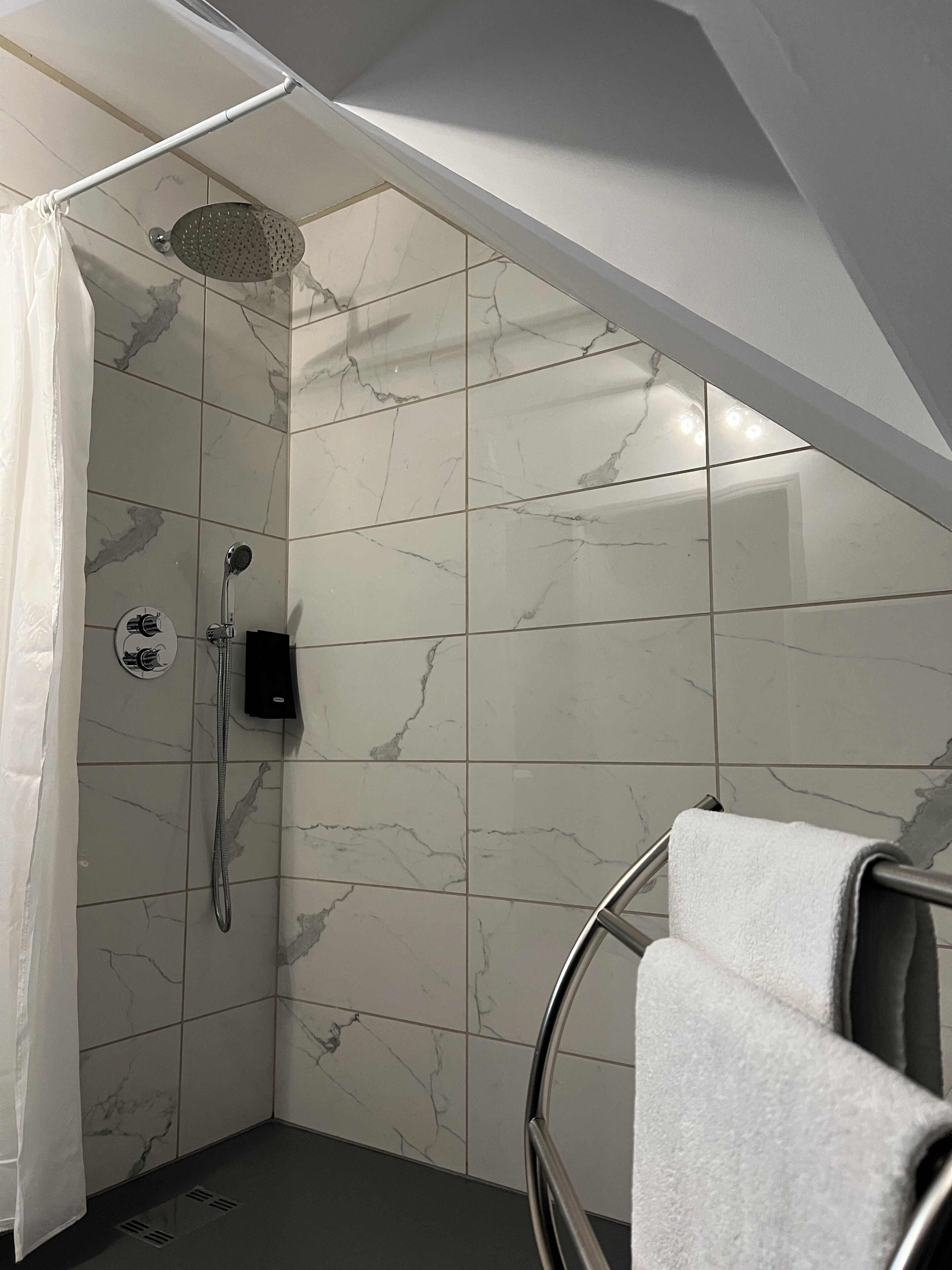 Hair dryer, towels