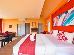 Studio, balcon, vue mer