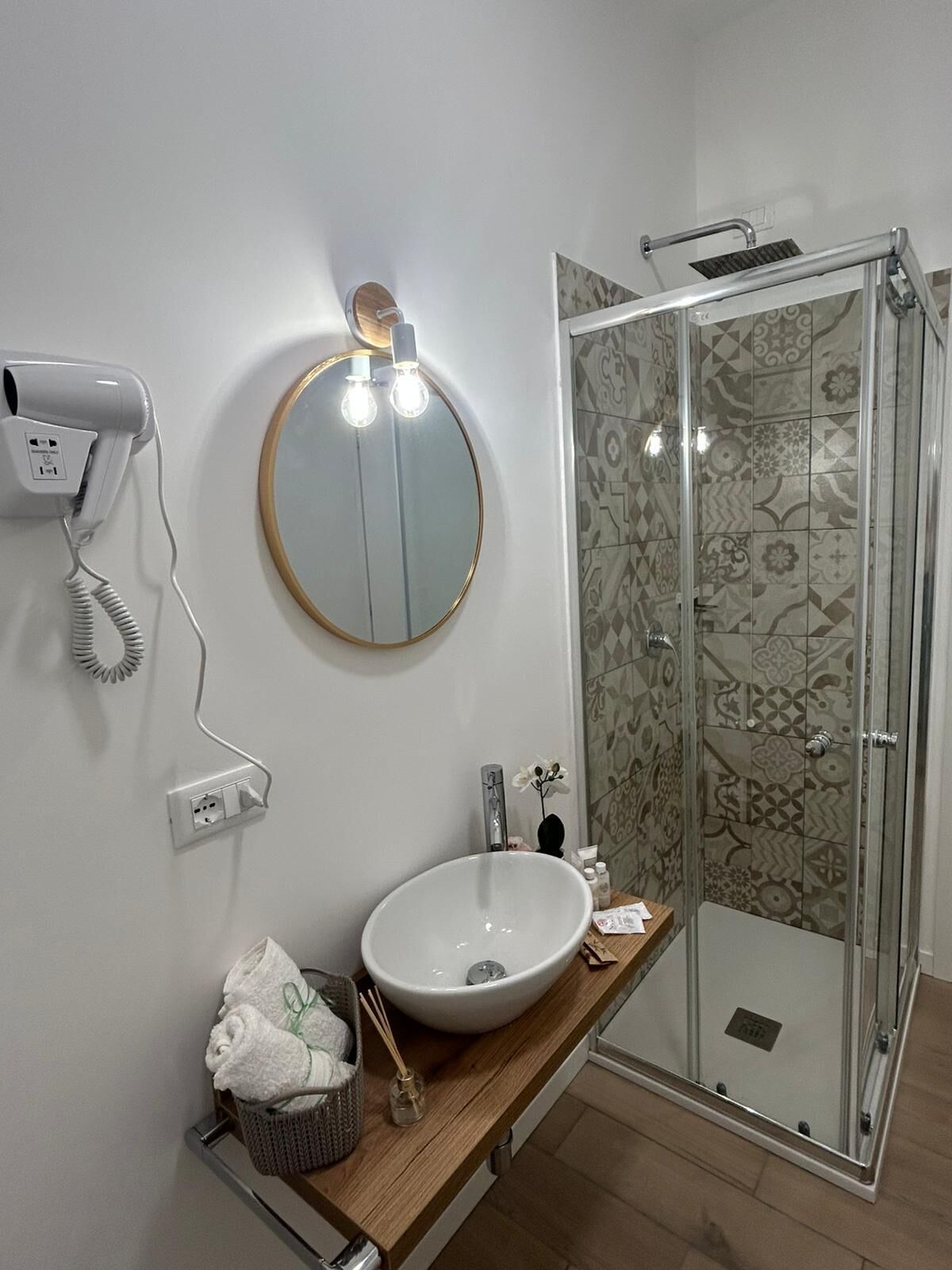 Haartrockner, Handtücher, Seife, Shampoo