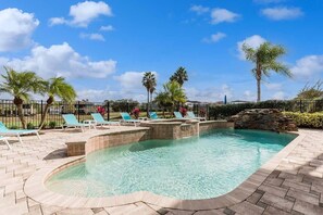 Pool - Luxury 6-bedroom golf-view villa with pool, spa, game room 7 miles from Disney! (Kissimmee)