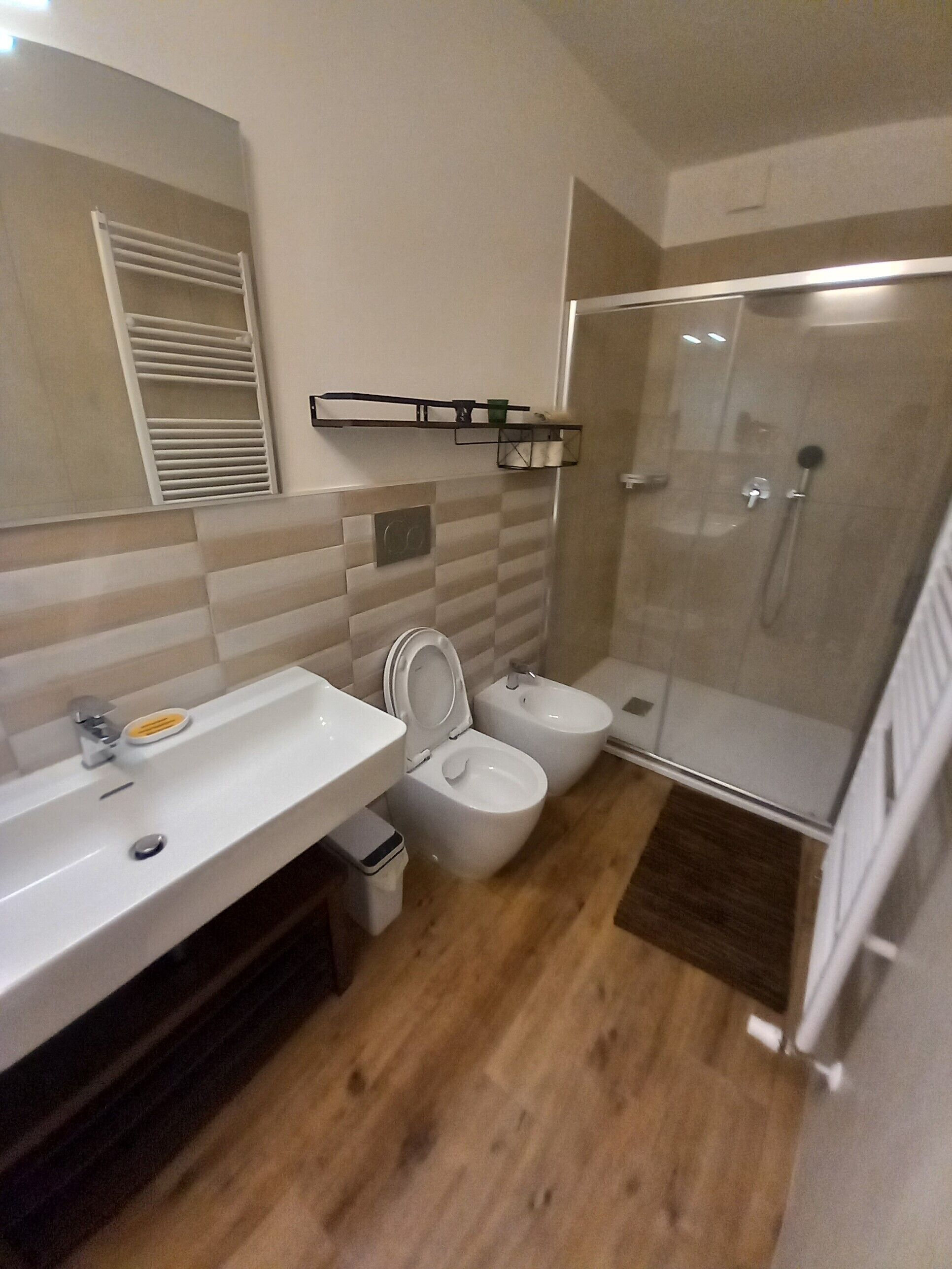 Dusche, Haartrockner, Bidet, Handtücher