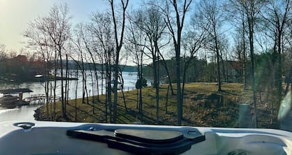Family-Friendly Lakefront Home with Hot Tub, Firepit, Dock & Breathtaking Views!