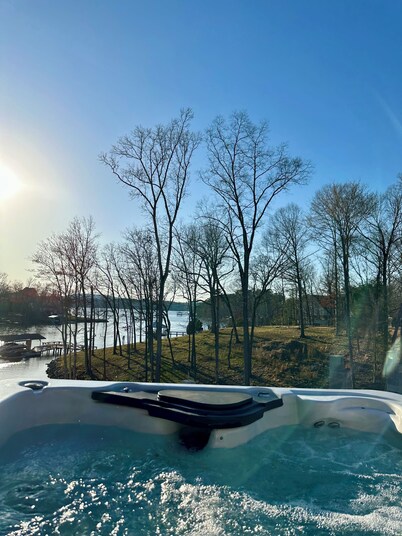 Family-Friendly Lakefront Home with Hot Tub, Firepit, Dock & Breathtaking Views!