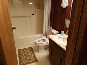Ducha, secador de pelo, bidet, jabón