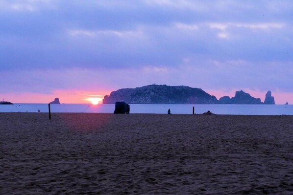 Na praia