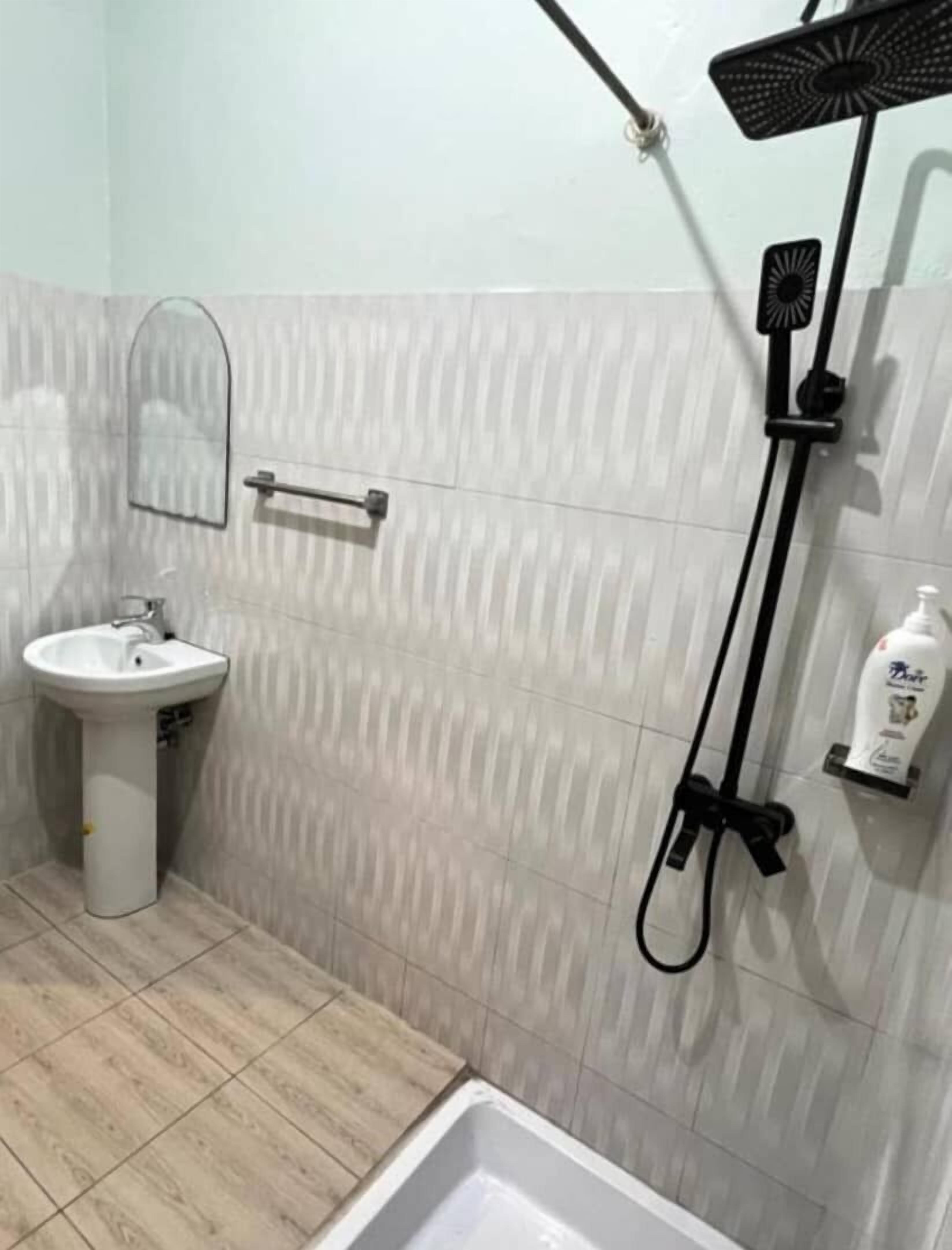 Slippers, towels, soap, shampoo