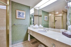 Hair dryer, soap, shampoo