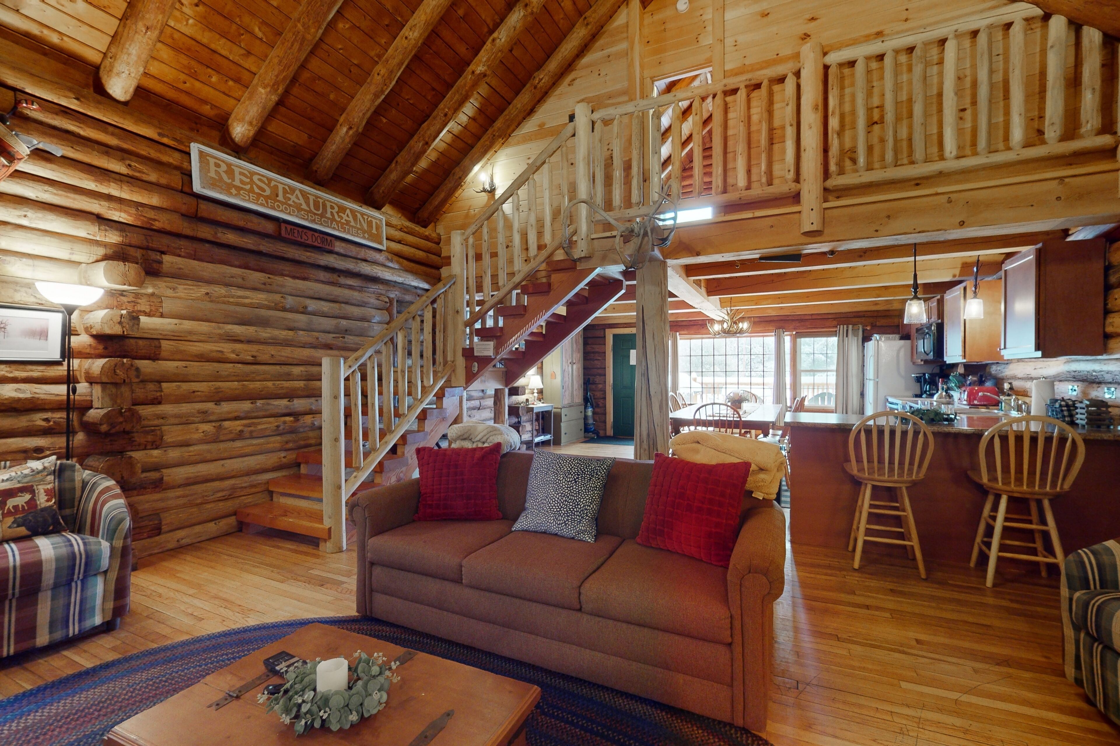 TV, fireplace, books