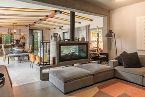 TV, fireplace, ping pong