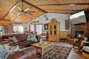 TV, fireplace, video games, table tennis