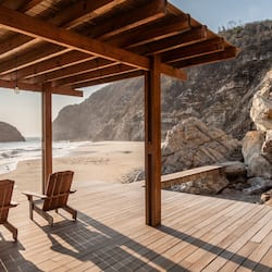 On the beach, beach bar