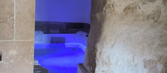 Love room with indoor Jacuzzi and private pool in the middle of the woods 