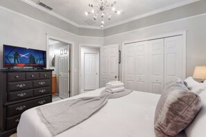 4 bedrooms, iron/ironing board, travel crib, WiFi