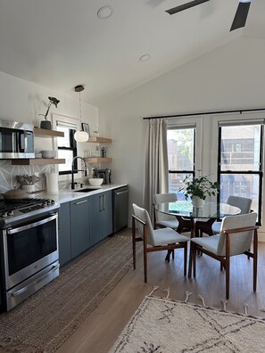 Microwave, oven, stovetop, dishwasher