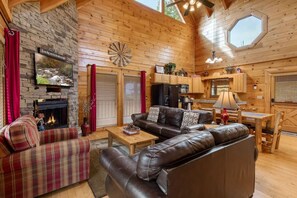 TV connectée, cheminée, jeux vidéo