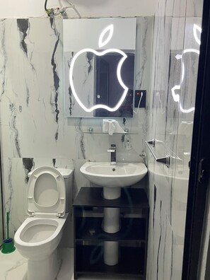 Towels, soap, toilet paper