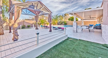 family-friendly home with in/out games & pool