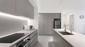 Kühlschrank, Mikrowelle, Ofen, Herdplatte