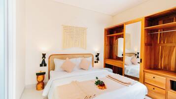 Deluxe Villa, Pool View | 2 bedrooms, in-room safe, desk, laptop workspace