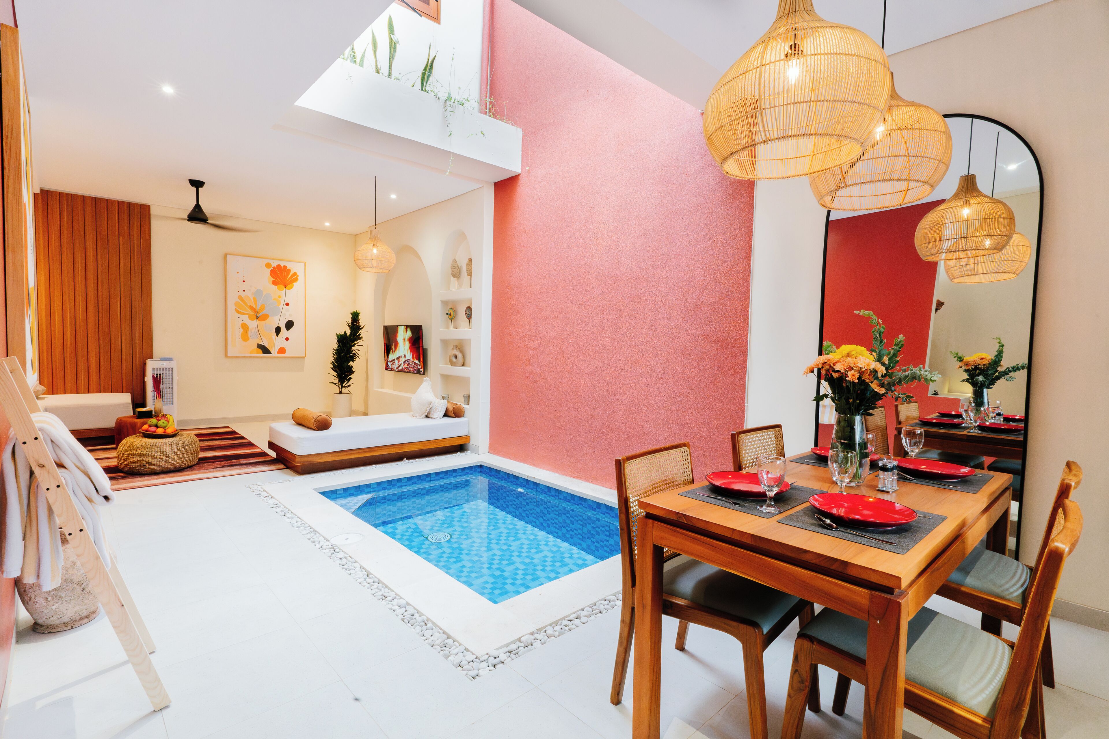 豪華別墅, 泳池景觀 | 房內用餐區