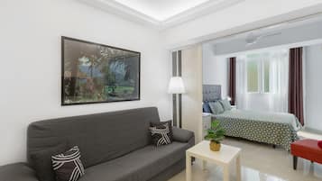 1 slaapkamer, een strijkplank/strijkijzer, gratis wifi, beddengoed