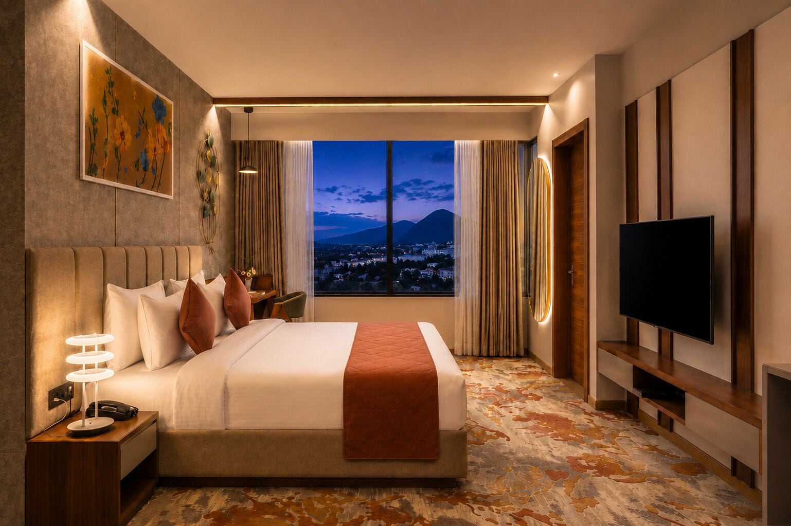 Premium Suite | 高級寢具、記憶棉床墊、迷你吧、書桌