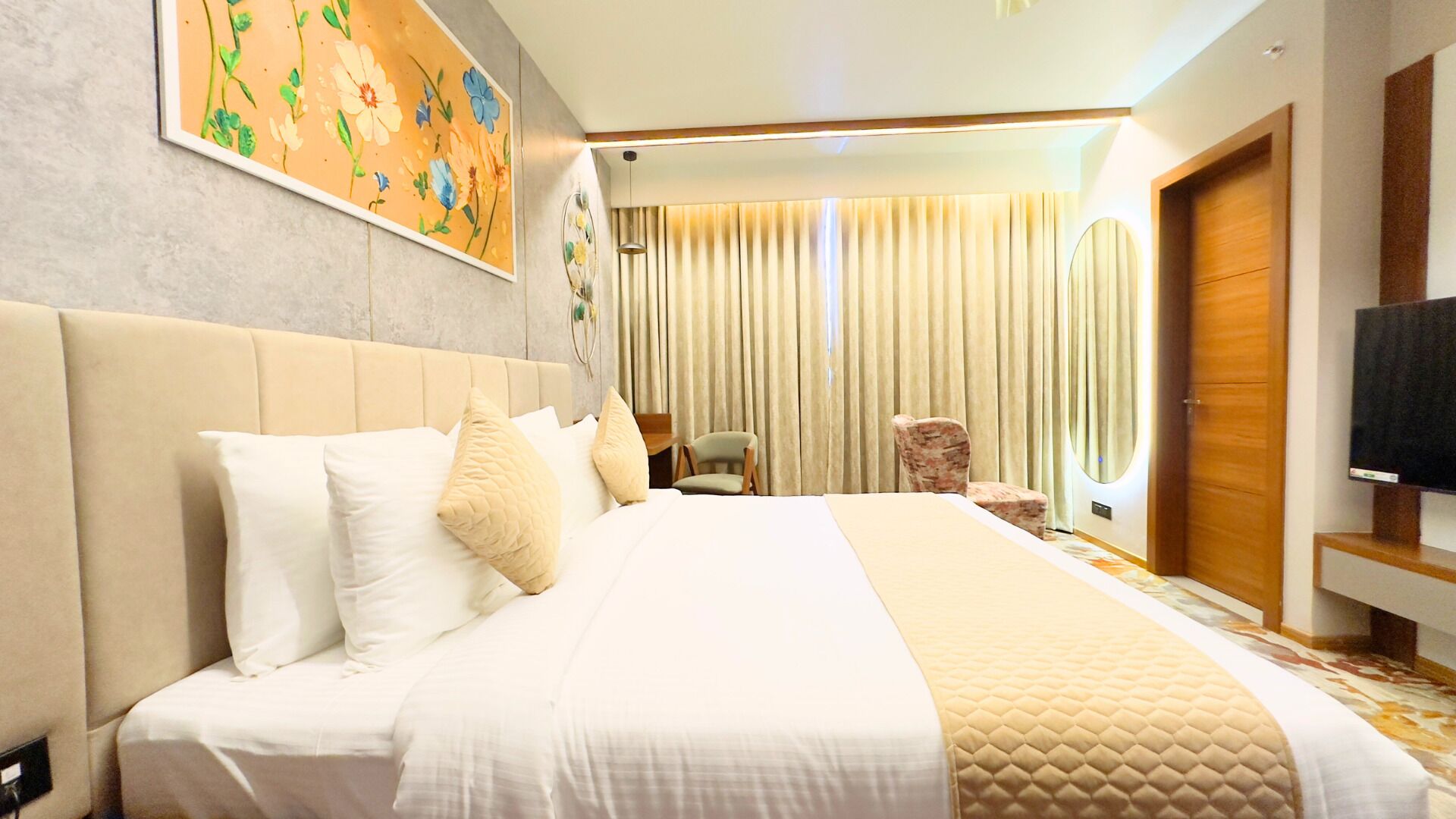 Premium bedding, memory-foam beds, minibar, desk