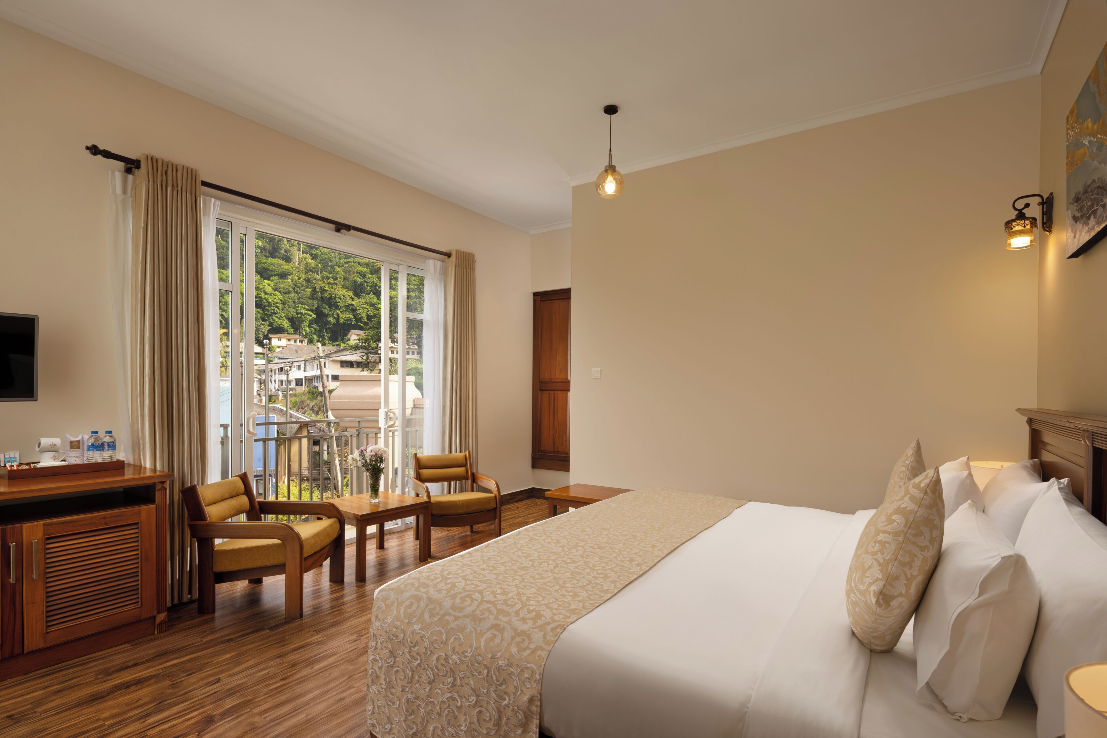 Deluxe Double Room, Balcony, Mountain View | In-room safe, desk, laptop workspace, blackout drapes