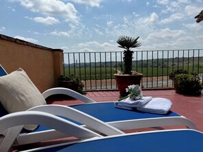 Deluxe-rum - utsikt mot vingård | Värdeförvaringsskåp på rummet, individuell inredning och unika möbler