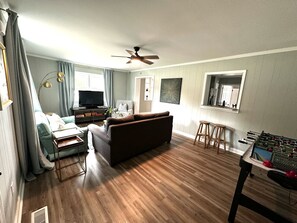 Smart TV, table football, books