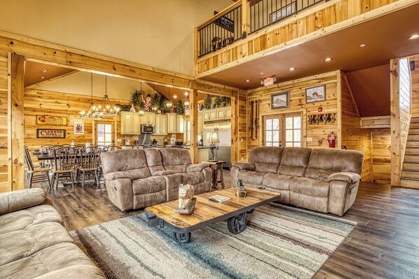 TV, fireplace, video games