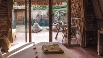 Romantic Double Room, Private Pool | In-room safe, blackout drapes, iron/ironing board, free WiFi