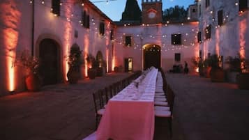 Outdoor banquet area