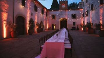 Outdoor banquet area