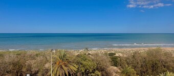 Beautiful Stella apartment in 1st line on the sea with swimming pool, palm tree