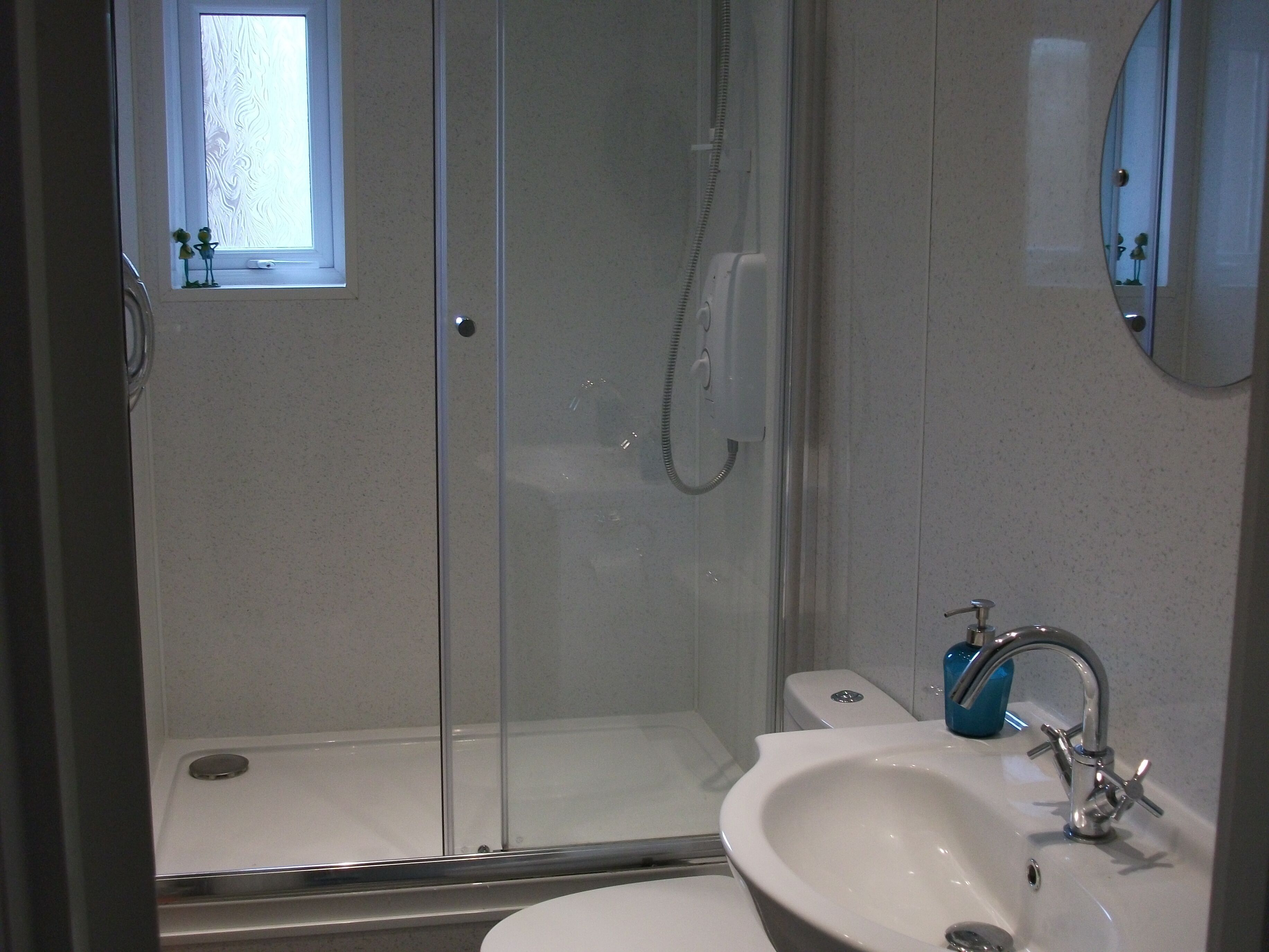 Shower, towels, soap