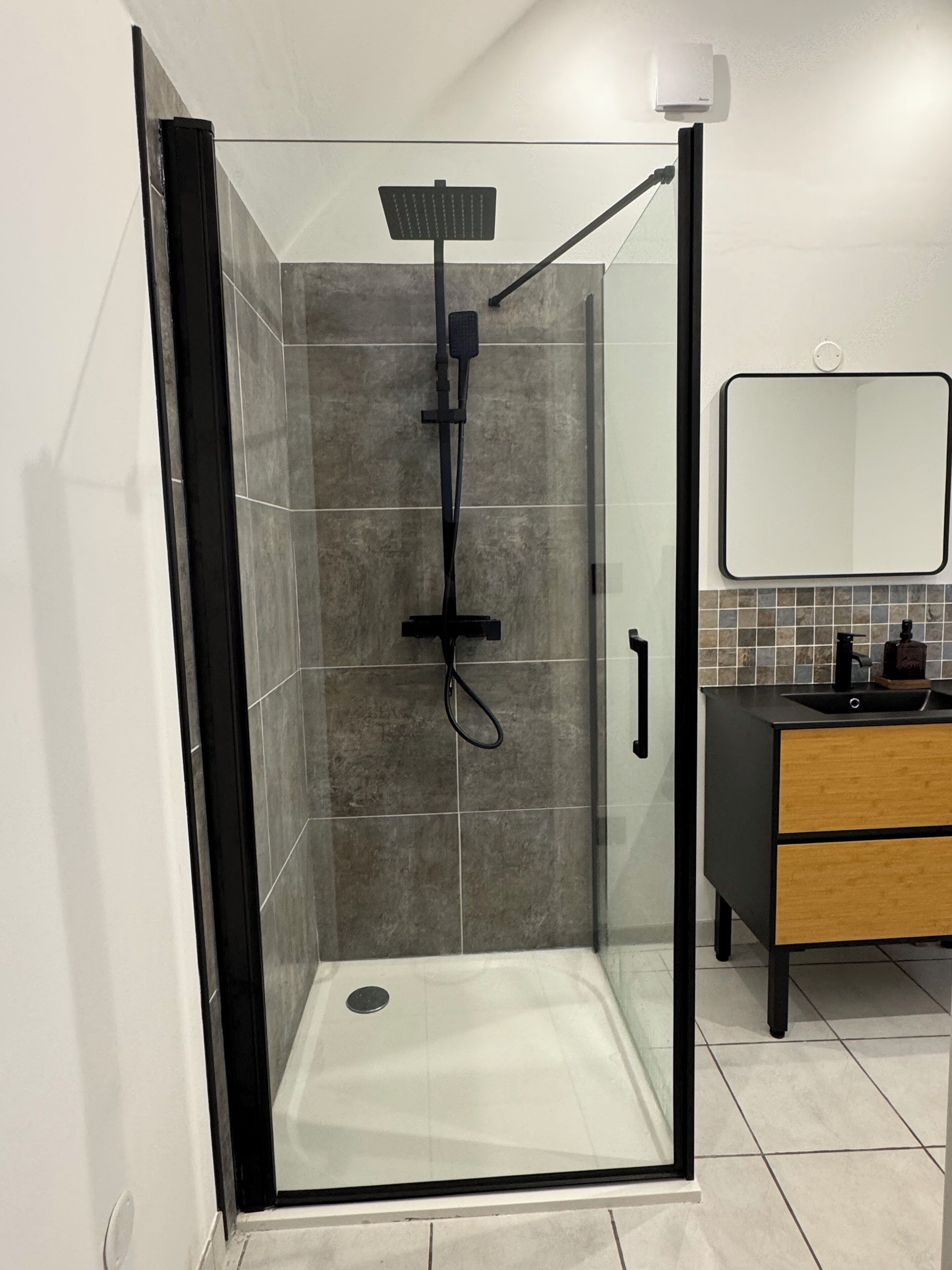 シャワー、ヘアドライヤー、石鹸、トイレットペーパー