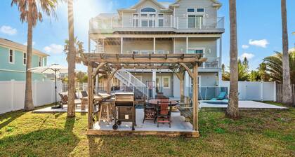 3-Story Beach House Retreat with Heated Pool, Game Room, 5 Min to Flagler