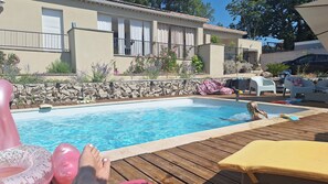 Pool - The "Douceur des Cévennes" villa -Calm and natural with views of the Cévennes. (Servas)